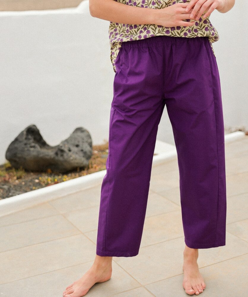 Pantalon Calista – Popeline de coton Purple
