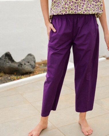 Pantalon Calista – Popeline de coton Purple
