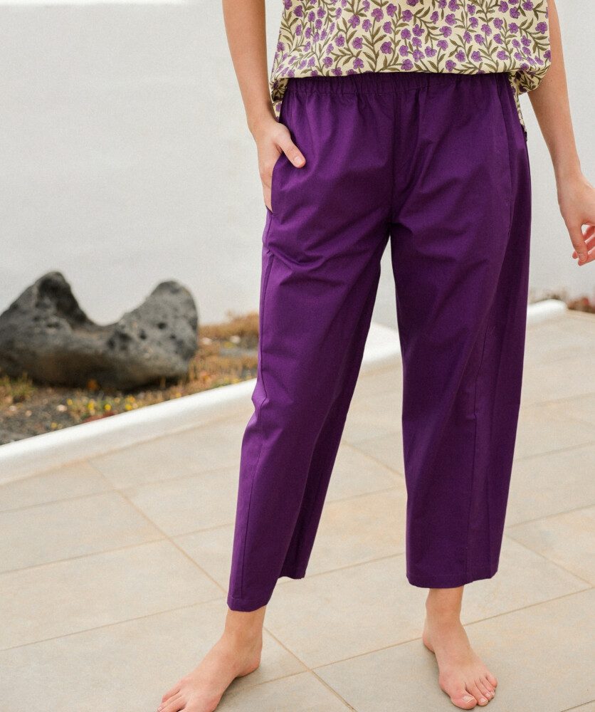 Pantalon Calista – Popeline de coton Purple