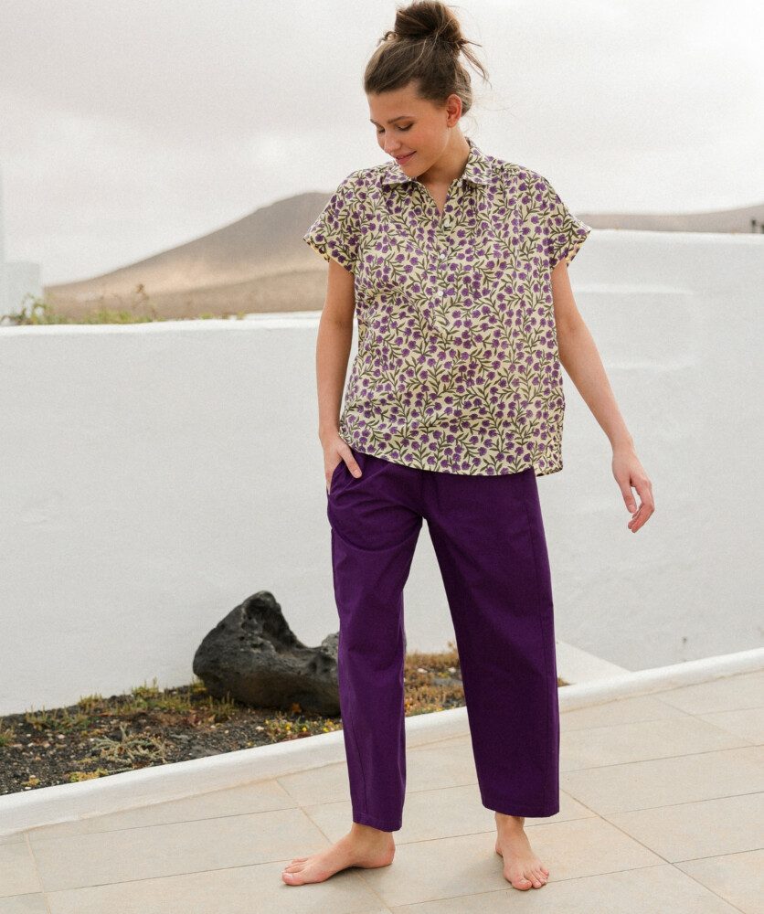 Pantalon Calista – Popeline de coton Purple