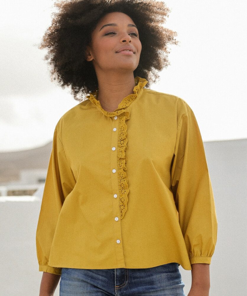 Chemise Fornels – popeline de coton Yellow