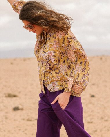 Pantalon Calista – Popeline de coton Purple