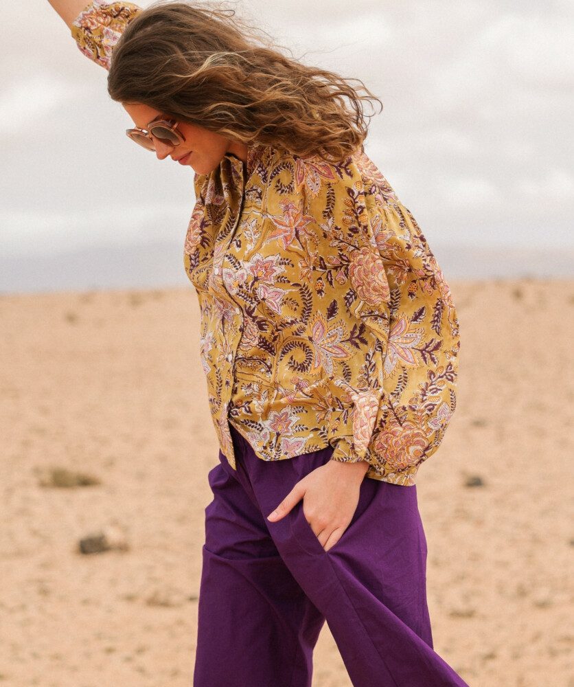 Pantalon Calista – Popeline de coton Purple