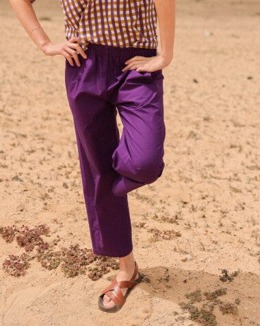 Pantalon Calista – Popeline de coton Purple
