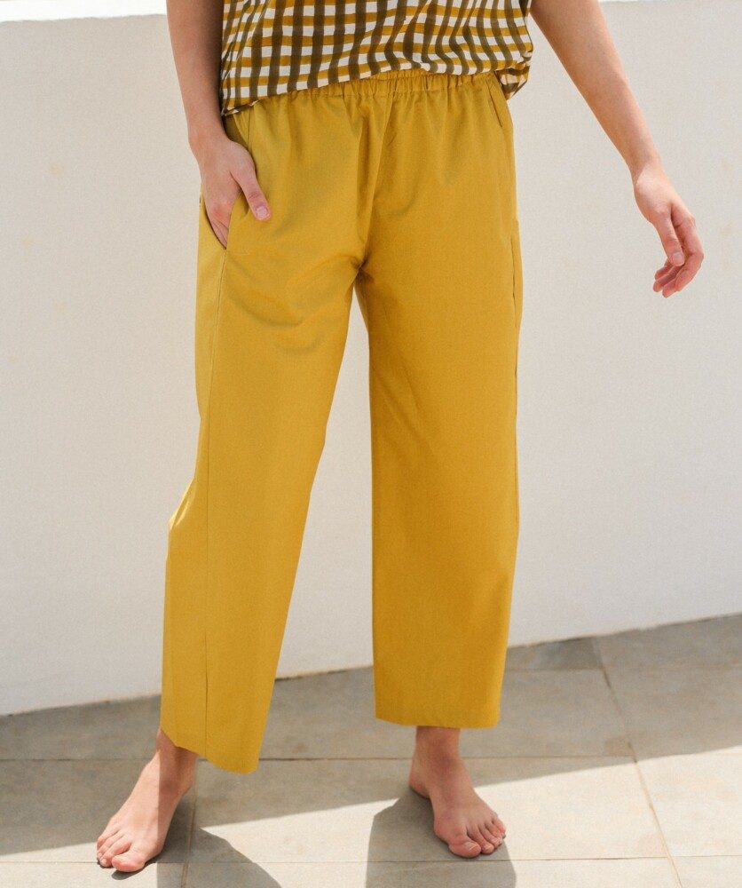 Pantalon Calista – Popeline de coton Yellow