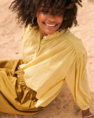 Blouse Séville – Imprimé block-print Manado Yellow