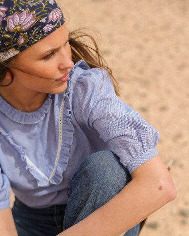 Blouse Marisa – Petits carreaux bleus