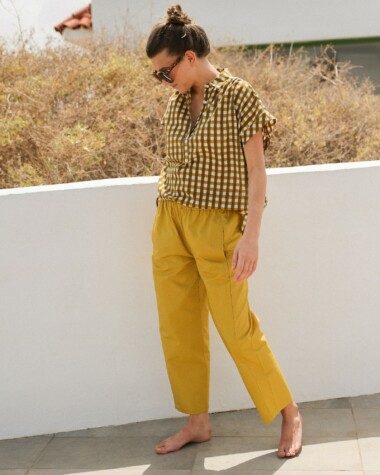 Pantalon Calista – Popeline de coton Yellow