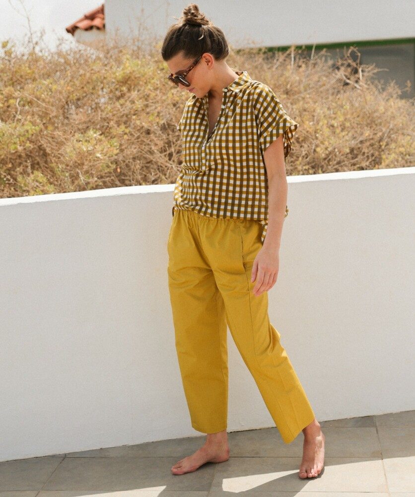 Pantalon Calista – Popeline de coton Yellow