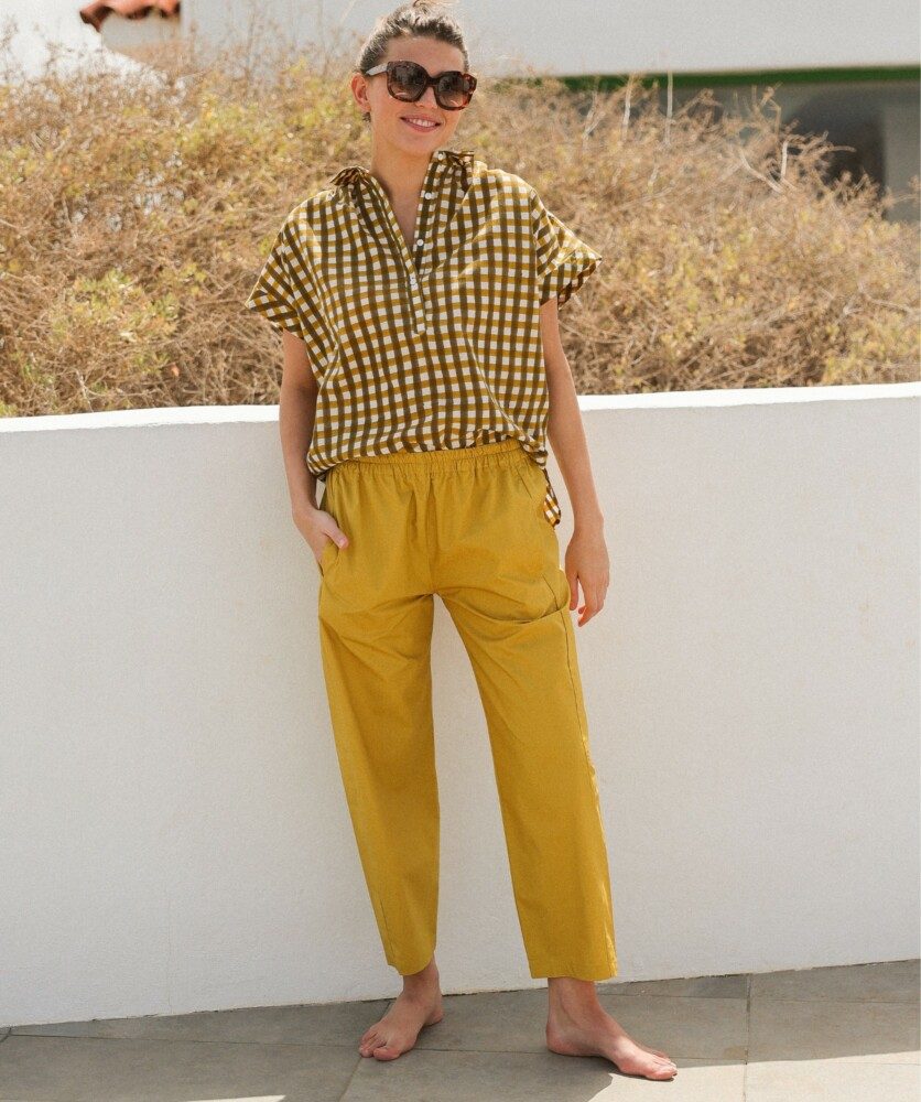 Pantalon Calista – Popeline de coton Yellow