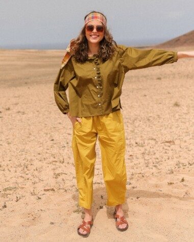 Pantalon Calista – Popeline de coton Yellow