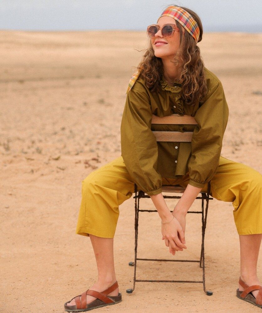 Pantalon Calista – Popeline de coton Yellow