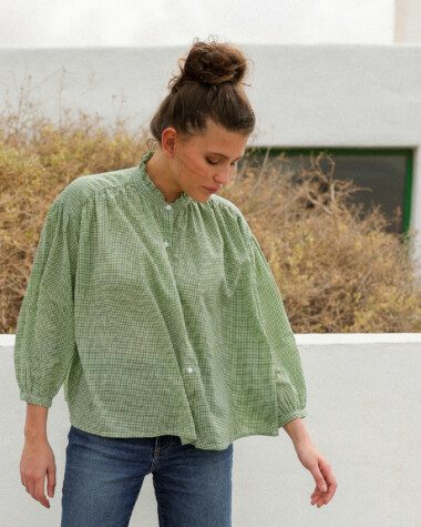 Blouse Séville – Imprimé block-print Manado Green