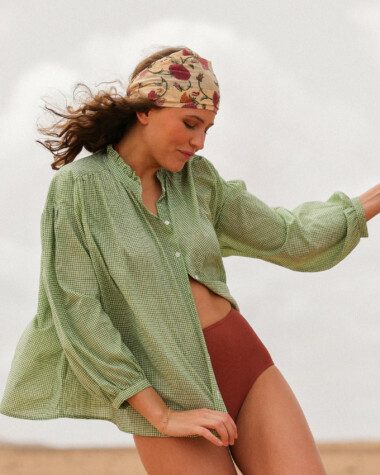 Blouse Séville – Imprimé block-print Manado Green