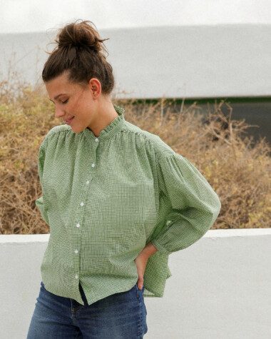Blouse Séville – Imprimé block-print Manado Green