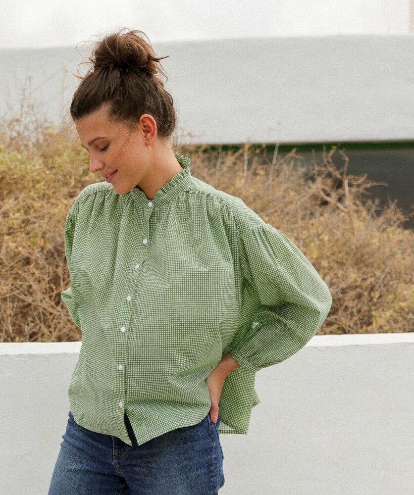 Blouse Séville – Imprimé block-print Manado Green