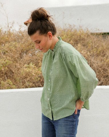Blouse Séville – Imprimé block-print Manado Green