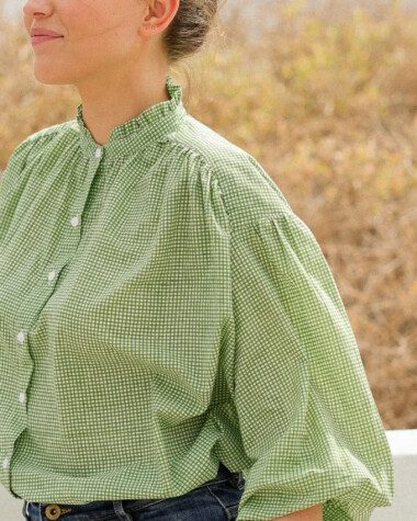 Blouse Séville – Imprimé block-print Manado Green