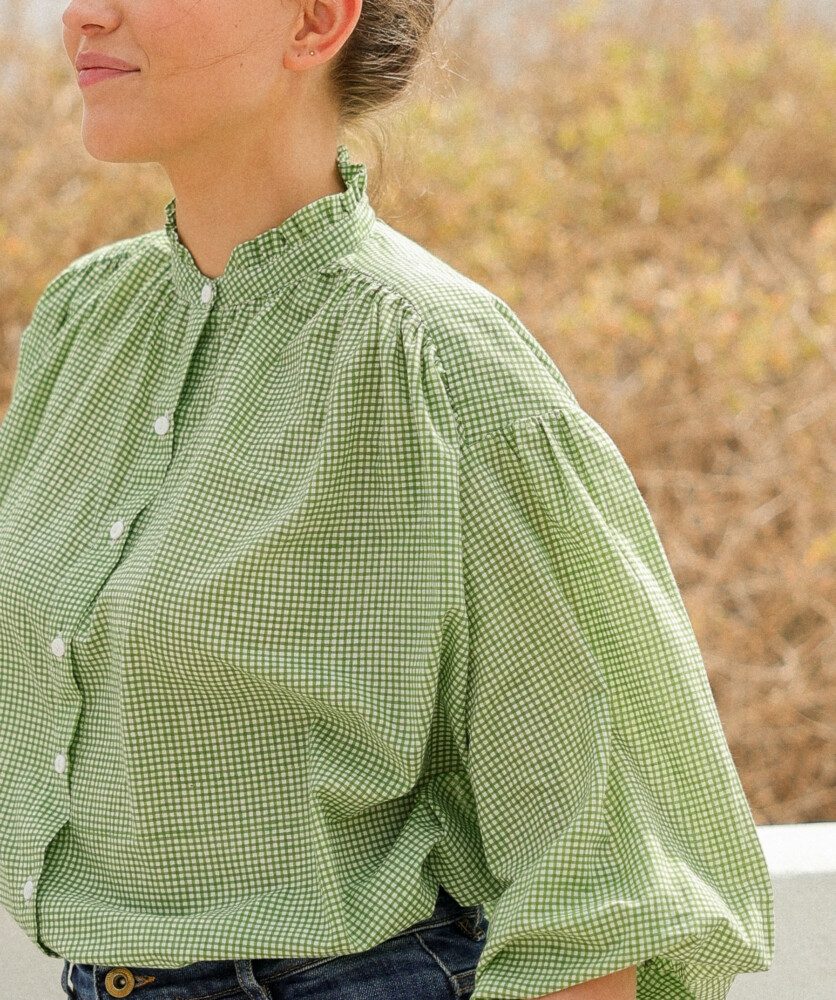 Blouse Séville – Imprimé block-print Manado Green