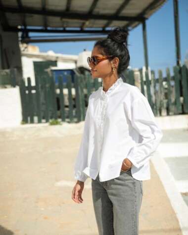 Chemise Fornels – Popeline de coton blanche
