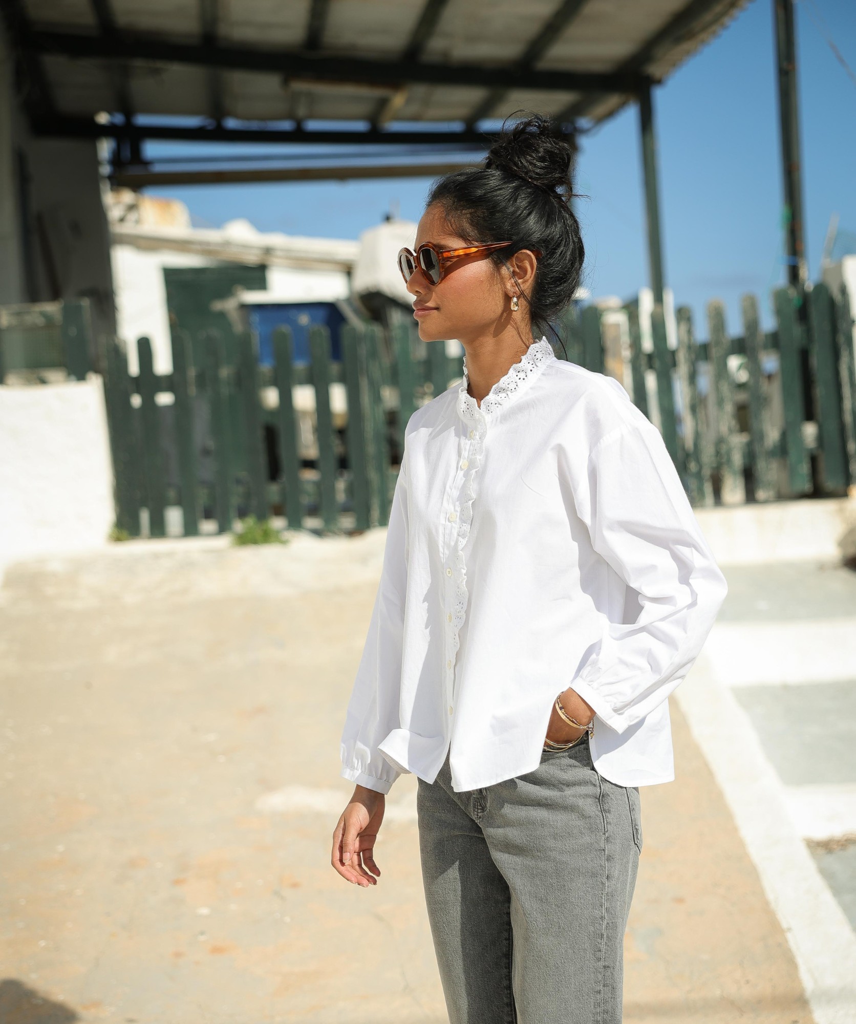 Chemise Fornels – Popeline de coton blanche