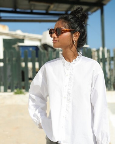 Chemise Fornels – Popeline de coton blanche