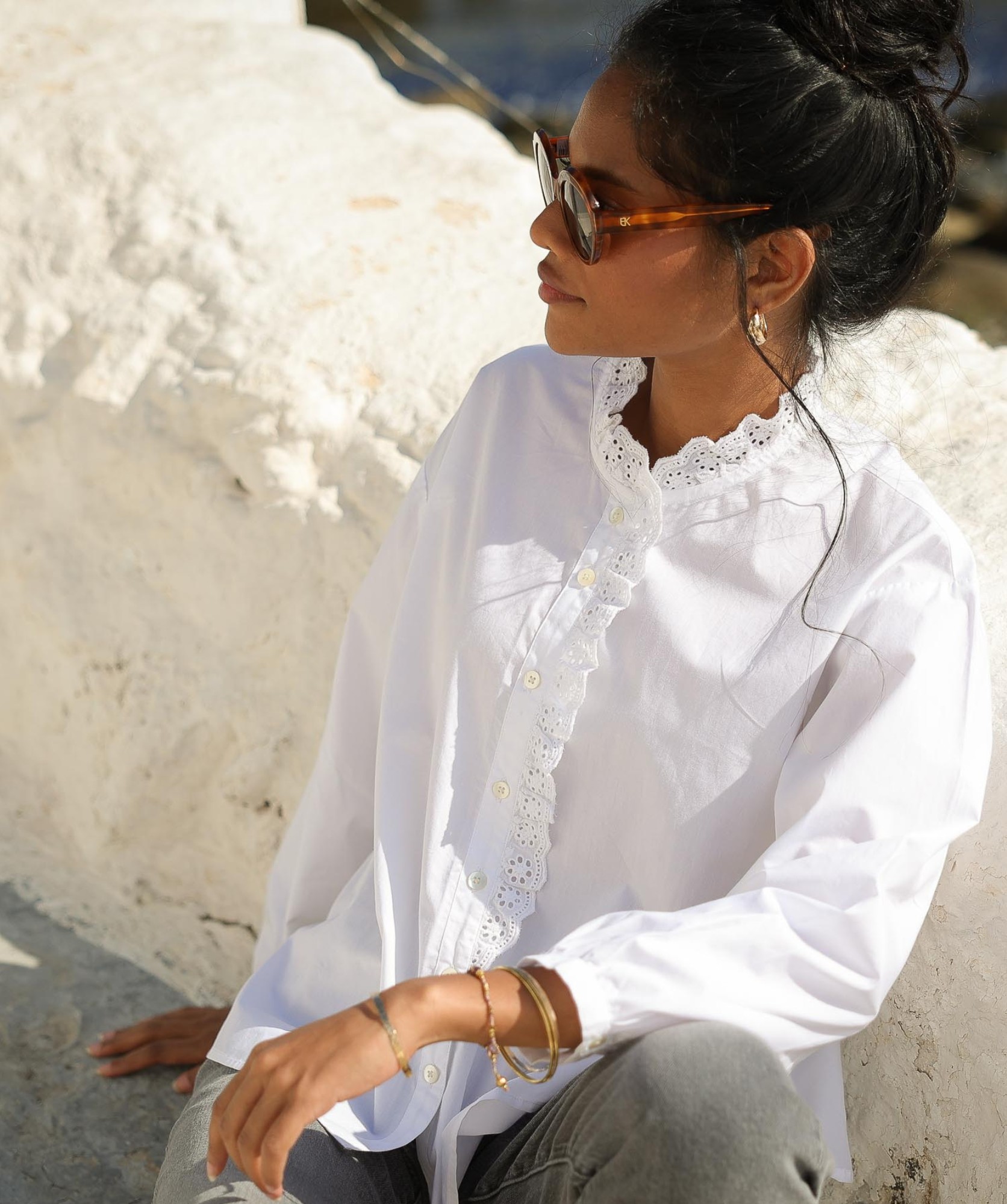 Chemise Fornels – Popeline de coton blanche