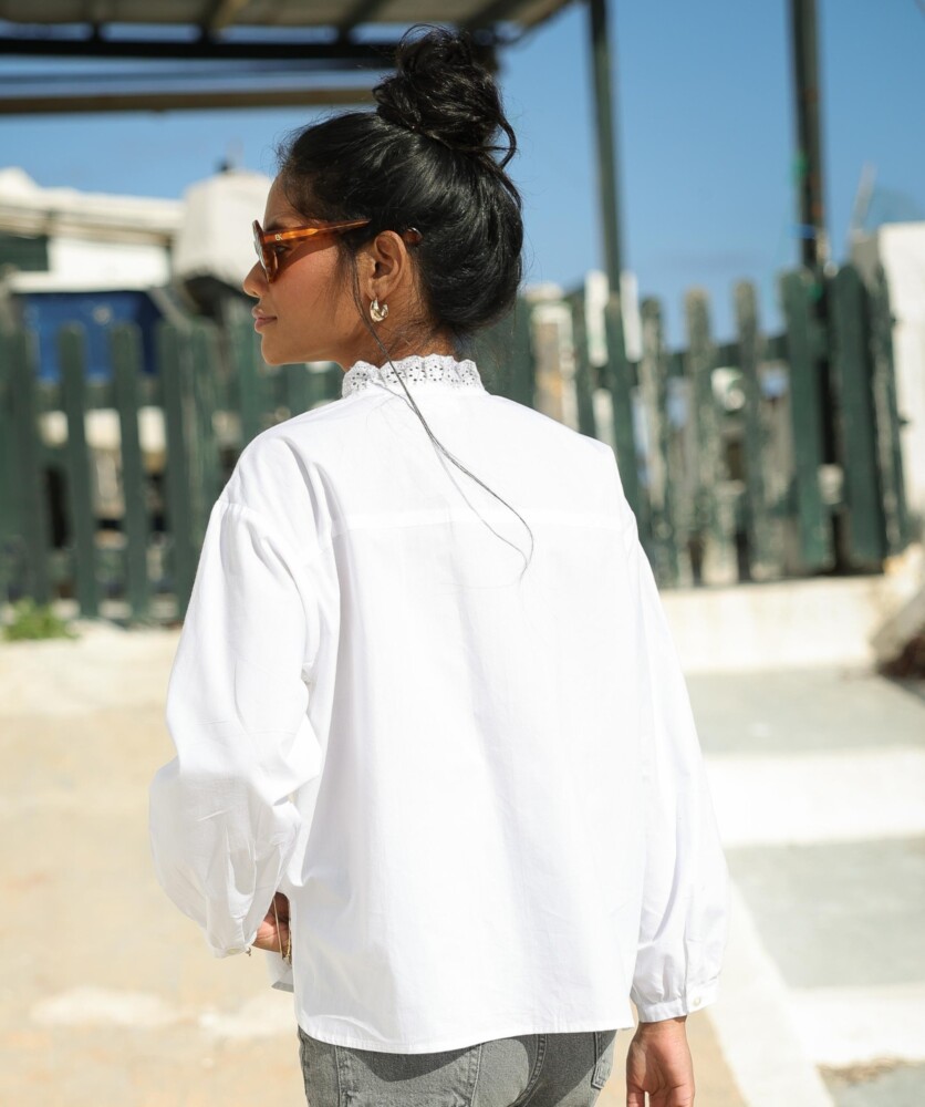 Chemise Fornels – Popeline de coton blanche