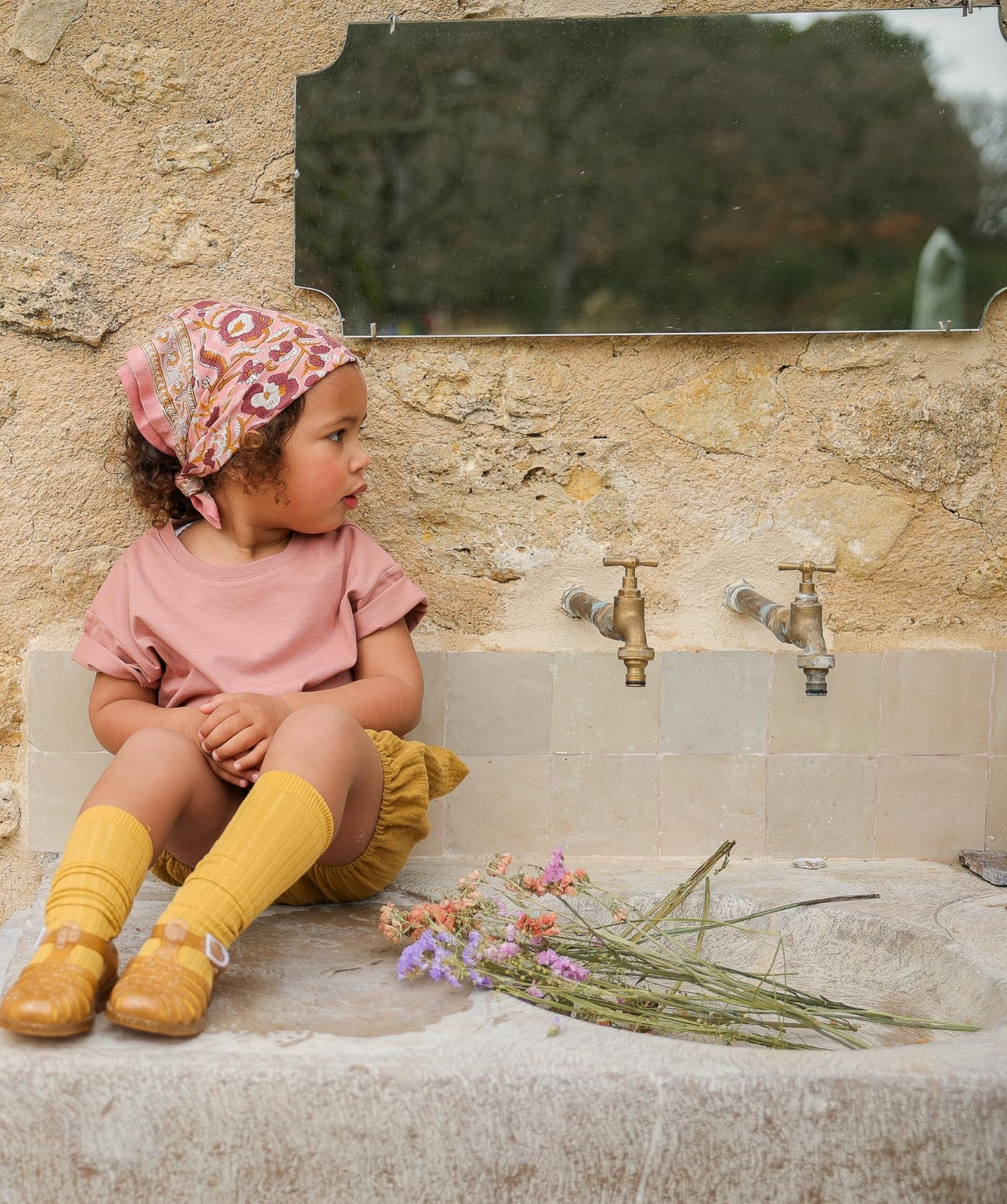 Foulard petit format – Jaya rose blush