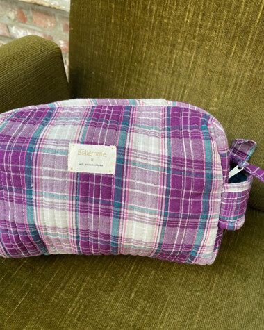 Trousse de toilette – Carreaux purple