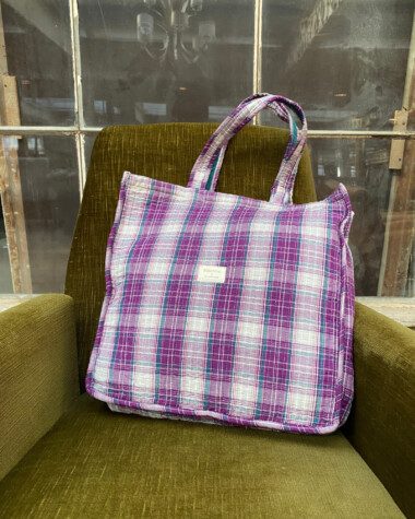 Sac Cabas – Imprimé carreaux violet