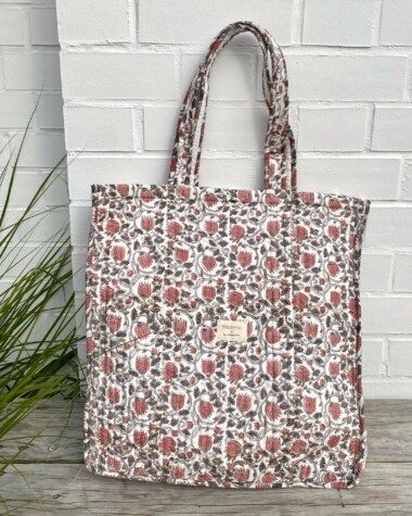 Sac Cabas – Imprimé Paola blanc