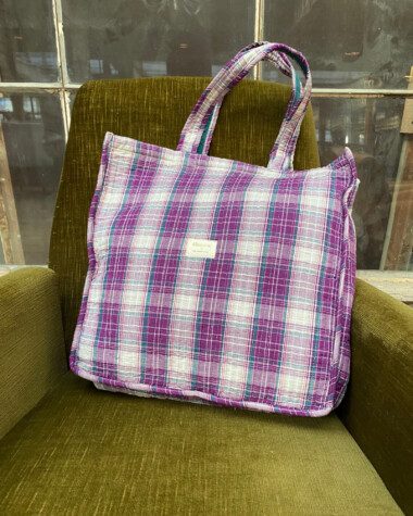 Sac Cabas – Imprimé carreaux violet