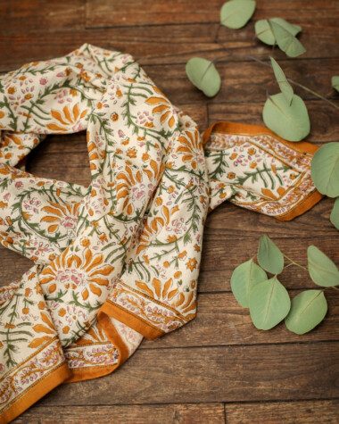 Foulard grand format – Palmyre caramel beurre salé