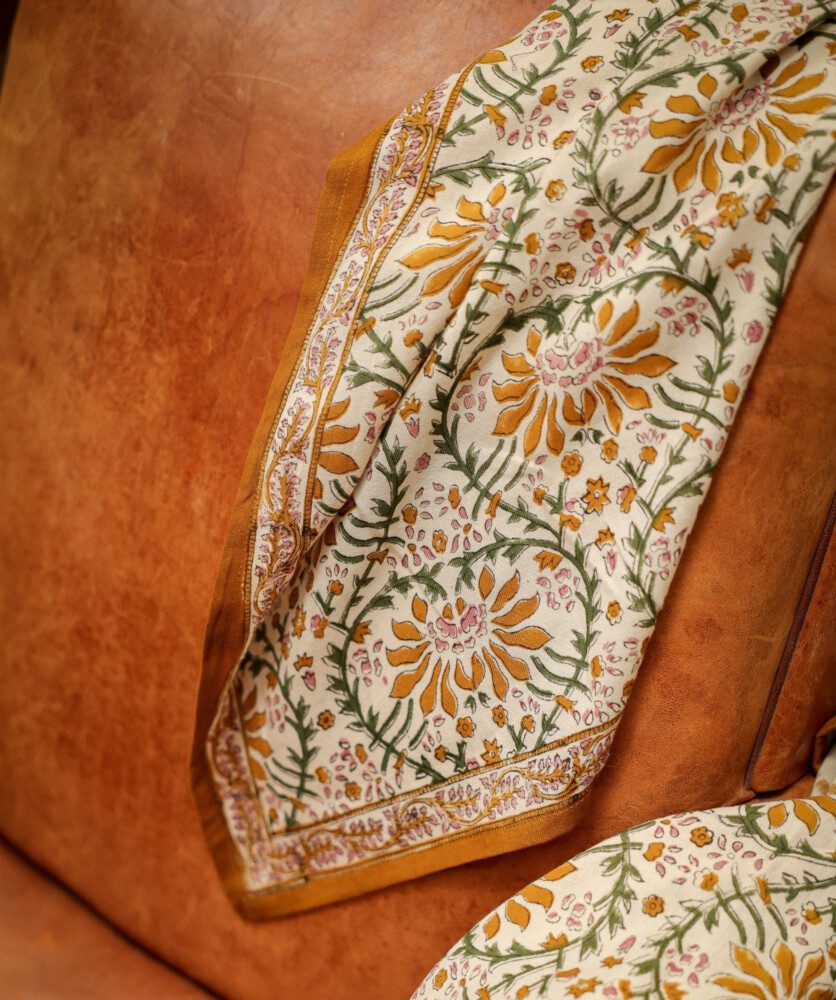Foulard grand format – Palmyre caramel beurre salé