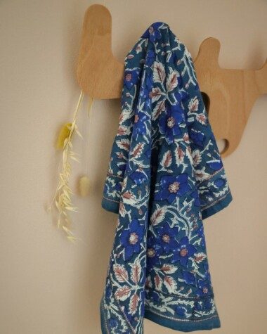 Foulard petit format – Uma bleu cobalt