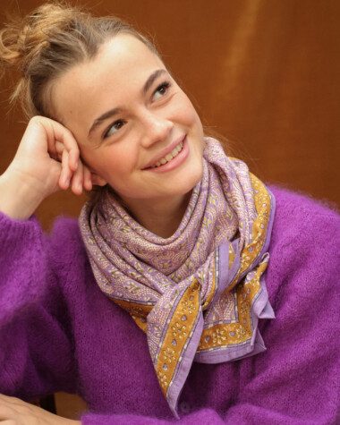 Foulard grand format – Victoria Lilas