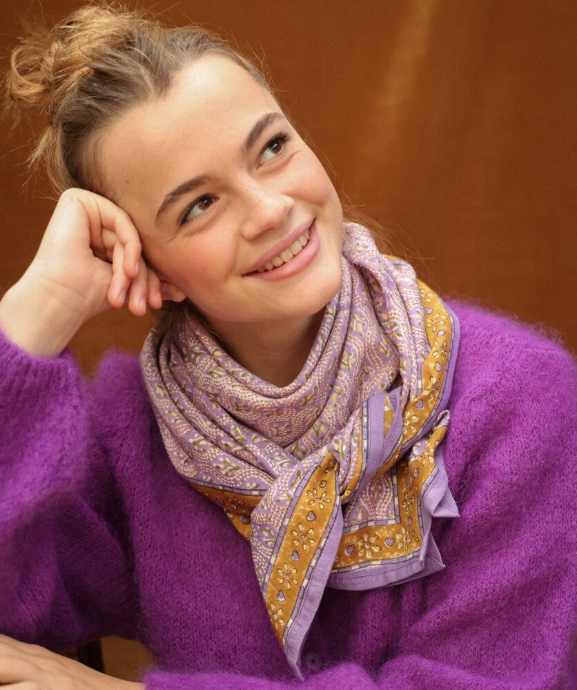 Foulard grand format – Victoria Lilas
