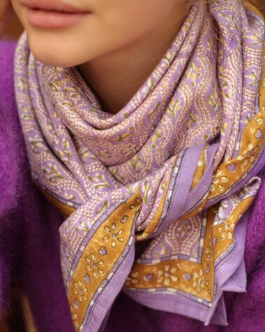 Foulard grand format – Victoria Lilas