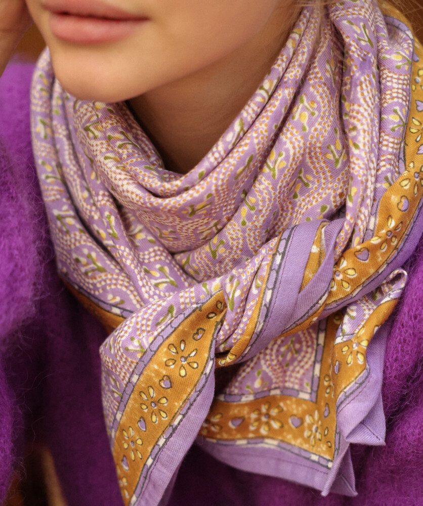 Foulard grand format – Victoria Lilas