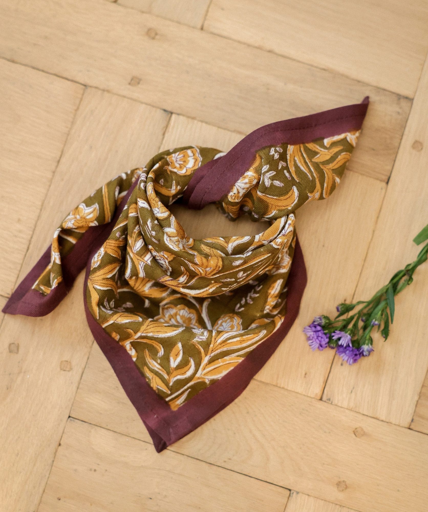 Foulard petit format - Elora Kaki - Bëllemme