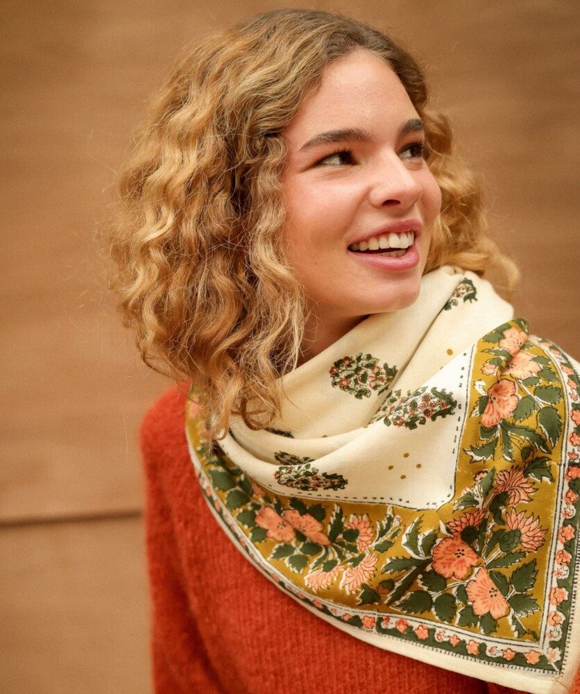 Foulard grand format – Balkan écru