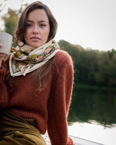 Foulard grand format – Balkan écru