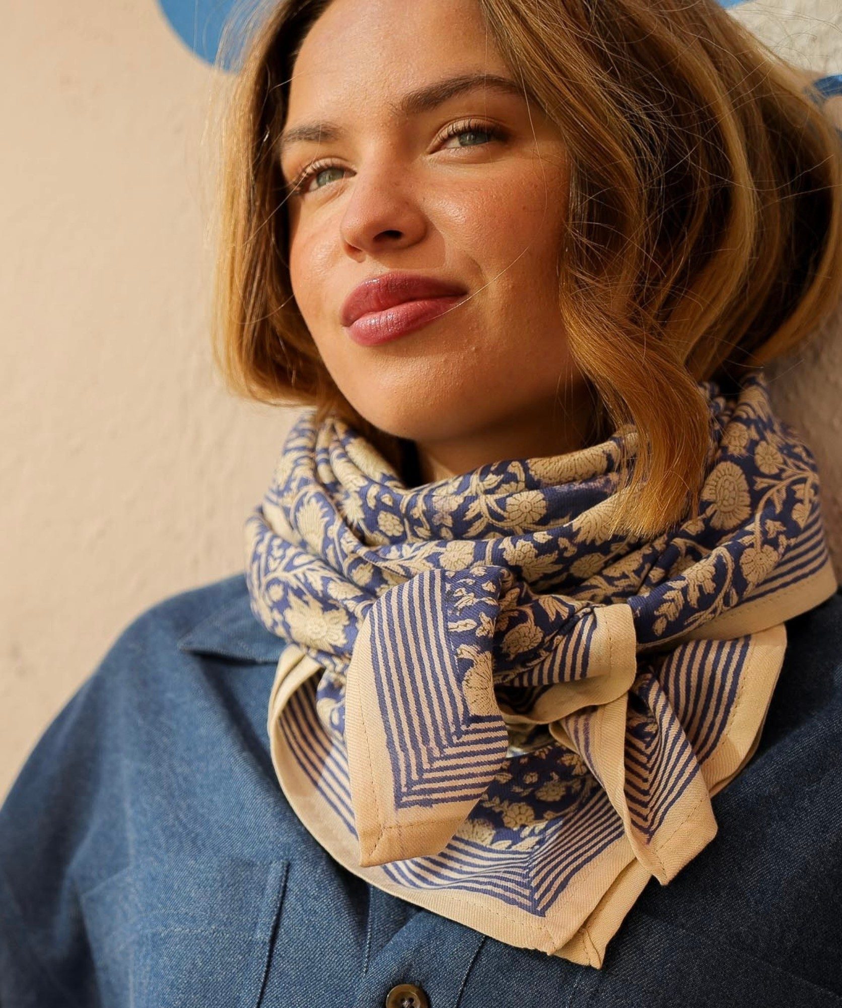 Foulard grand format – Anjali Cobalt