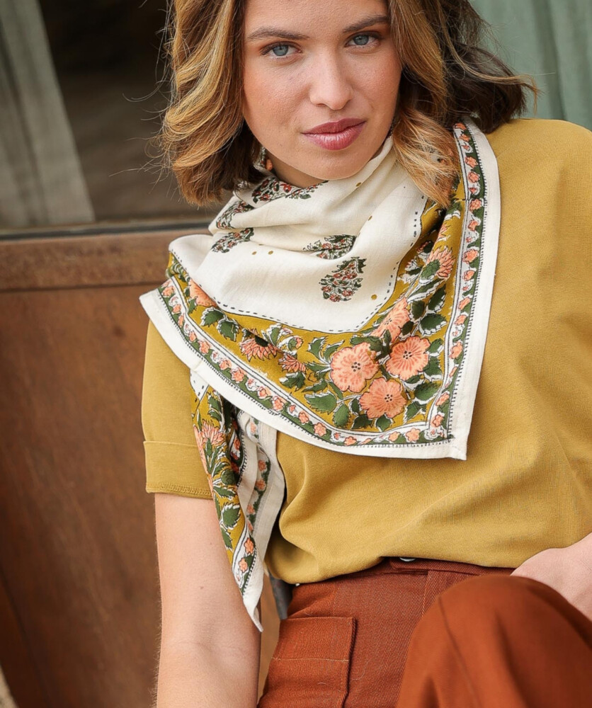 Foulard grand format – Balkan écru