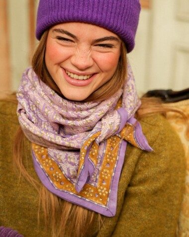 Foulard grand format – Victoria Lilas
