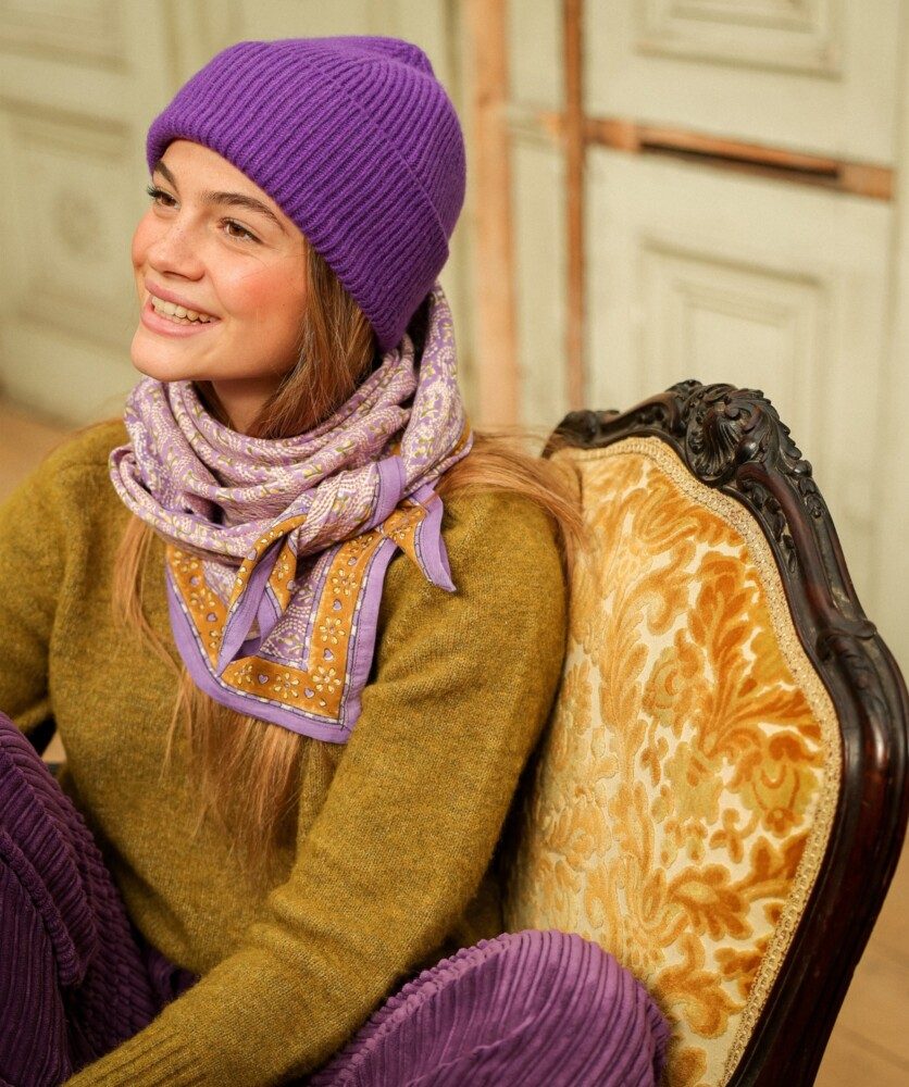Foulard grand format – Victoria Lilas