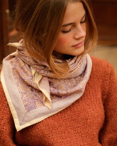 Foulard grand format – Anjali Lilas