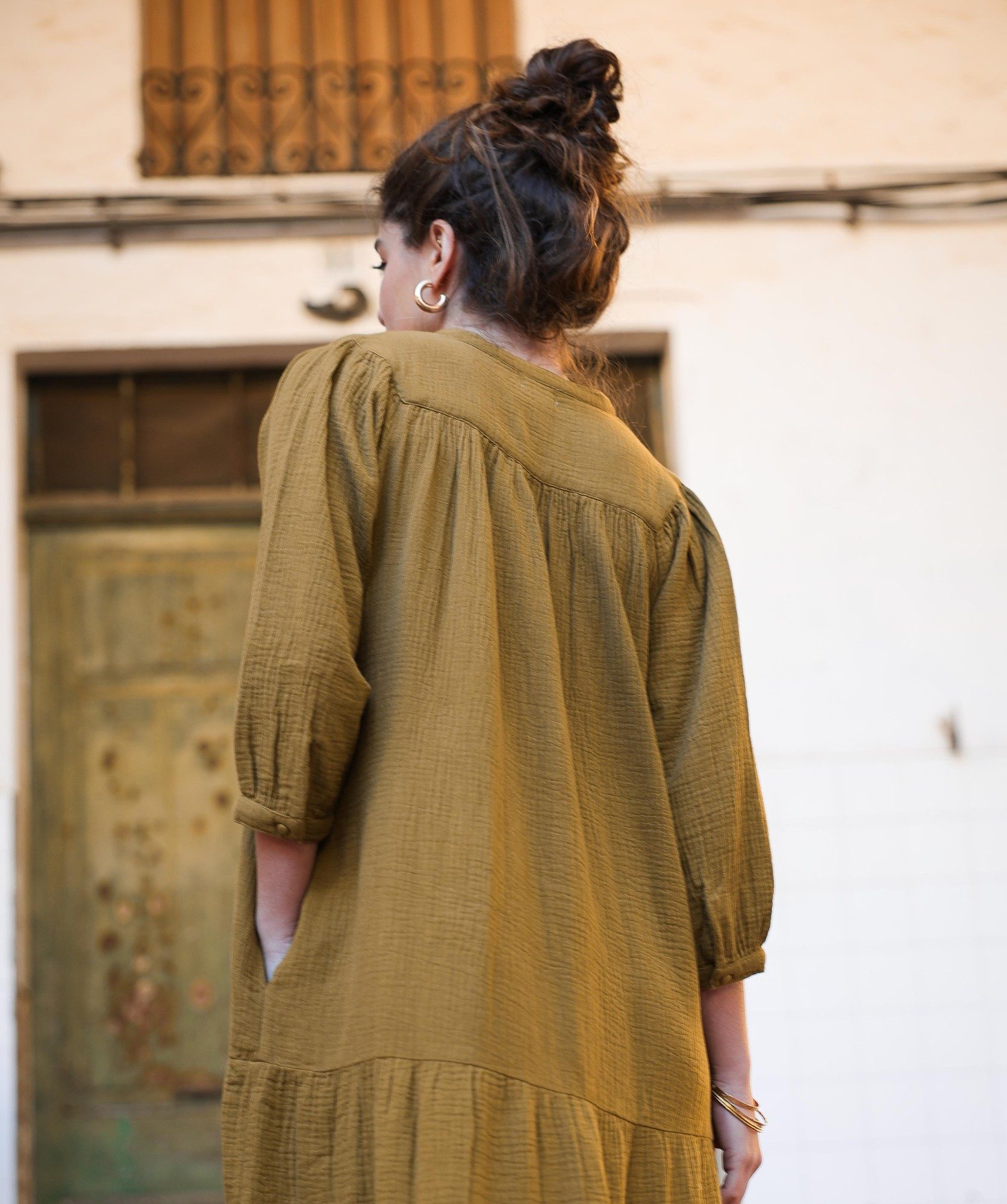 Robe Menorca – Gaze de coton Bronze