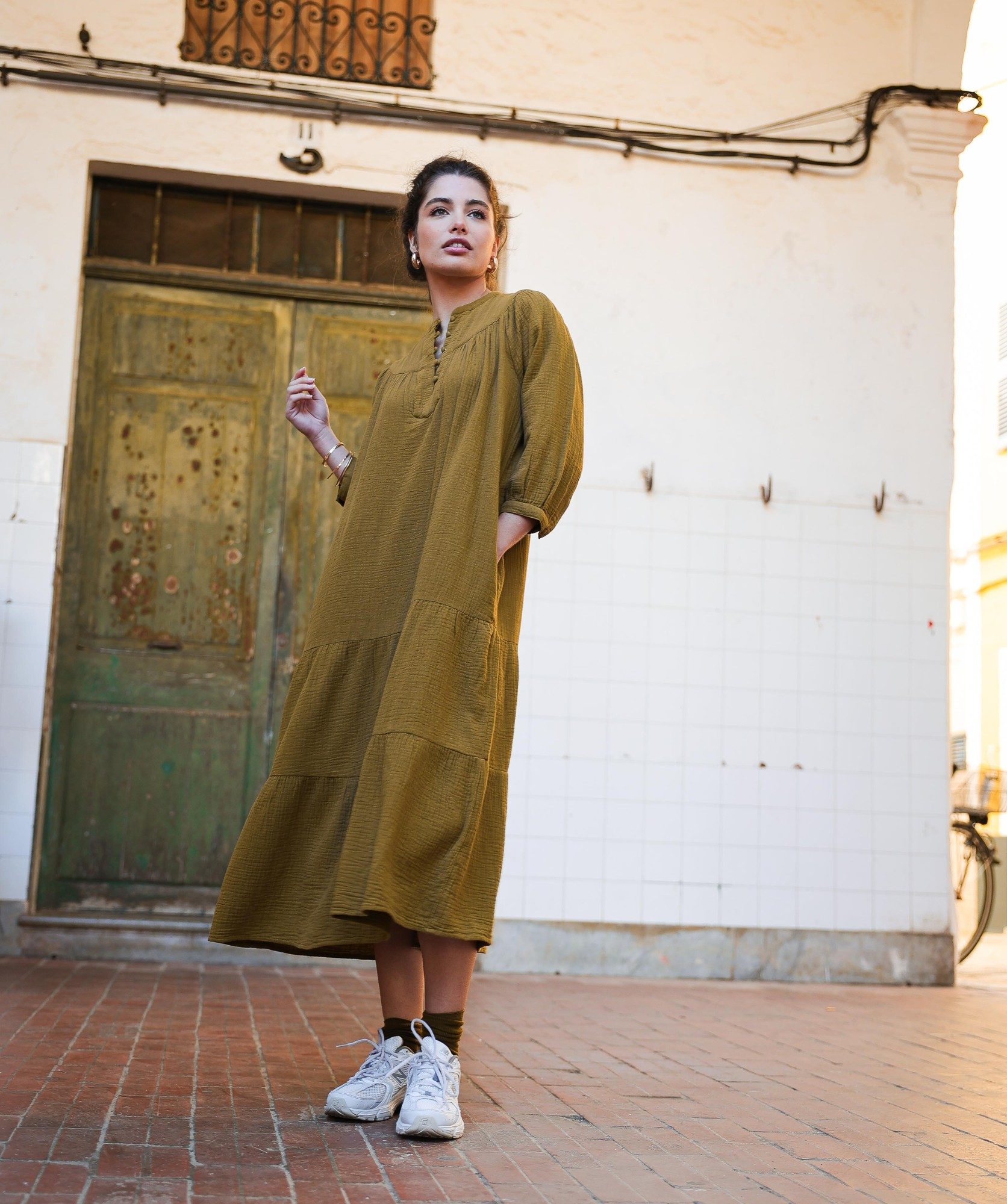 Robe Menorca – Gaze de coton Bronze